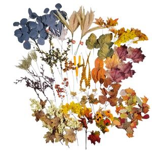 Fall Artificial Foliage Spray Stem Pick Lot 160+ Pc Leaves Autumn Harvest Crafts